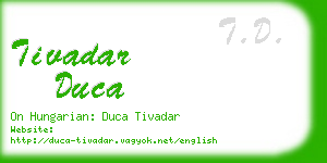tivadar duca business card